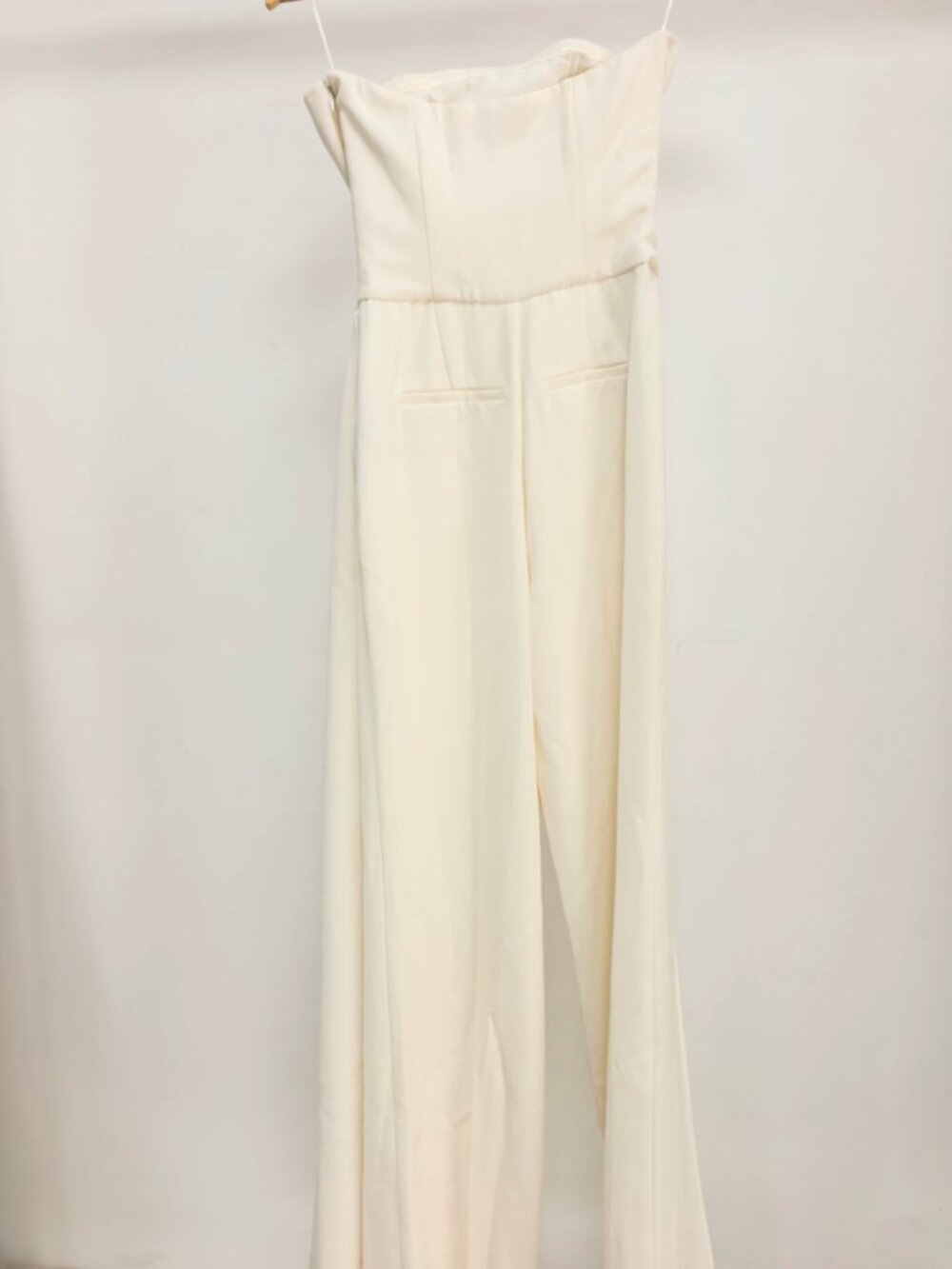 REISS Leah Jumpsuit US 6/8/10 Strapless Draped Ivory White - Picture 7 of 10